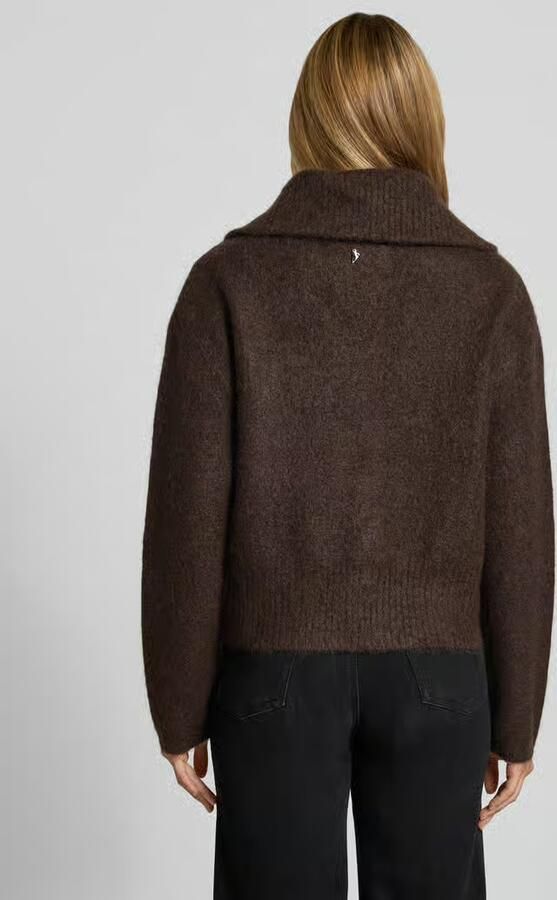MOS MOSH Gebreid jack van mohair-mix met labeldetail model 'Hulda' - Foto 3