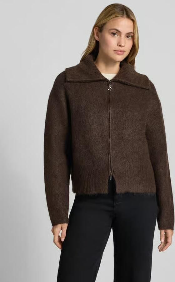 MOS MOSH Gebreid jack van mohair-mix met labeldetail model 'Hulda' - Foto 2