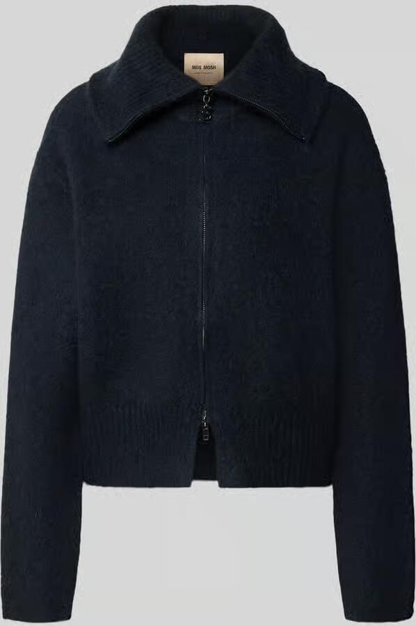 MOS MOSH Gebreid jack van mohair-mix met labeldetail model 'Hulda'