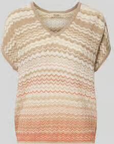 MOS MOSH Gebreid shirt met V-hals en kapmouwen model 'Shani'