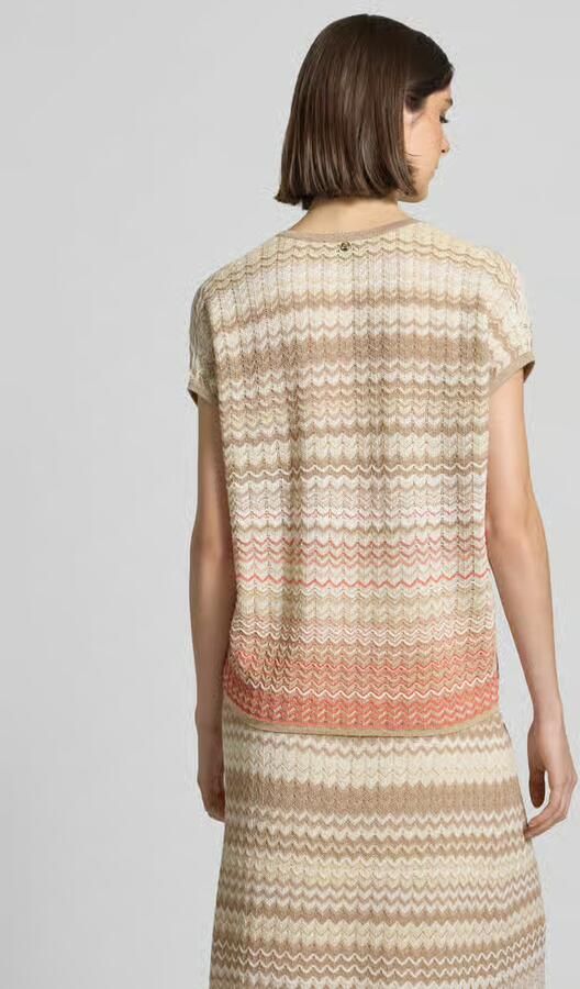 MOS MOSH Gebreid shirt met V-hals en kapmouwen model 'Shani' - Foto 3