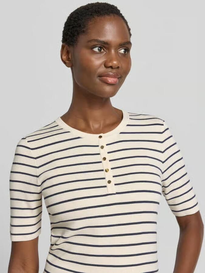 MOS MOSH Gebreid shirt van viscosemix model 'Aliz Caliz'