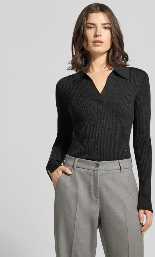 MOS MOSH Gebreide pullover van wol met polokraag model 'Ronika' - Foto 2
