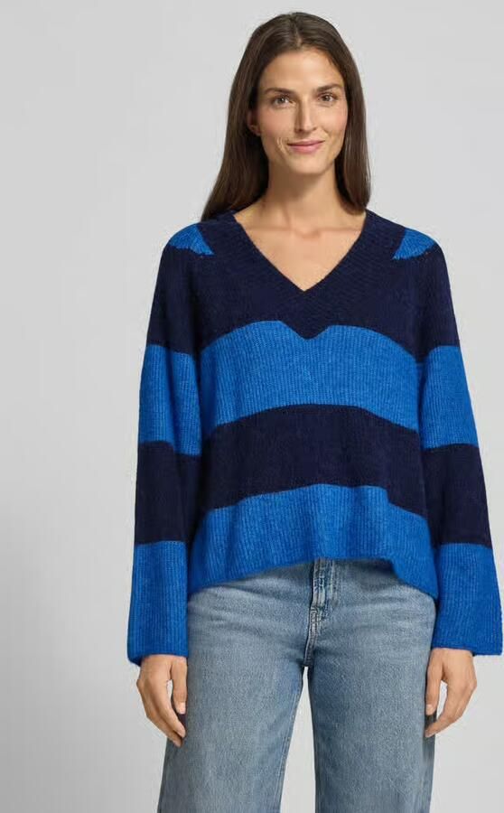 MOS MOSH Gebreide pullover van wolmix met streepmotief model 'Taci' - Foto 2