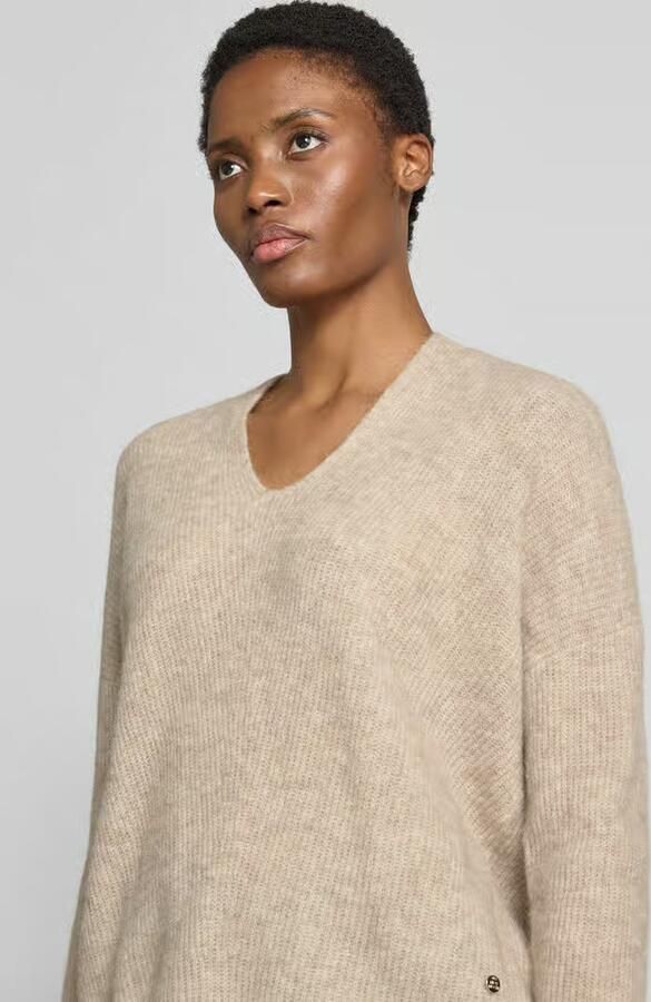 MOS MOSH Oversized gebreide pullover van een mix van wol en alpaca model 'THORA' - Foto 3