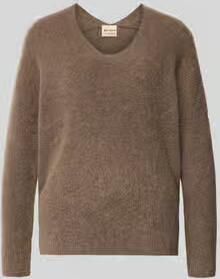 MOS MOSH Gebreide pullover van wolmix met v-hals model 'THORA'