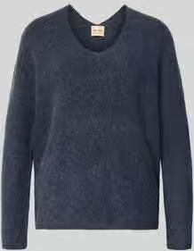 MOS MOSH Gebreide pullover van wolmix met v-hals model 'THORA'