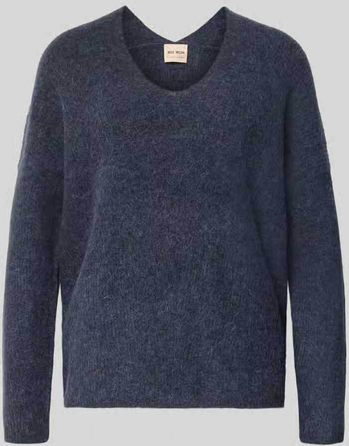 MOS MOSH Gebreide pullover van wolmix met v-hals model 'THORA'