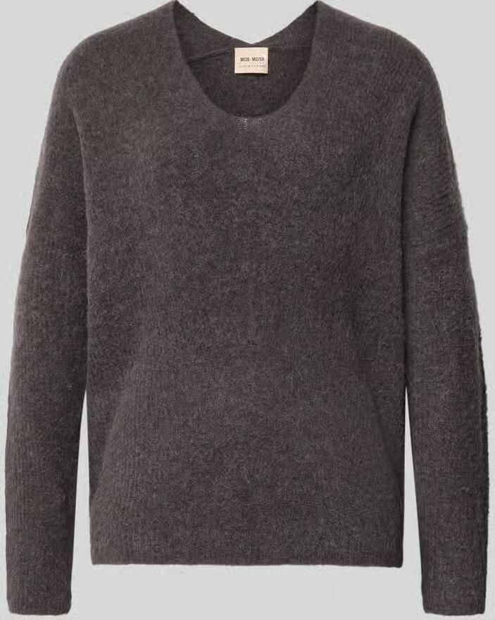 MOS MOSH Gebreide pullover van wolmix met v-hals model 'THORA'