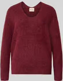 MOS MOSH Gebreide pullover van wolmix met v-hals model 'THORA'