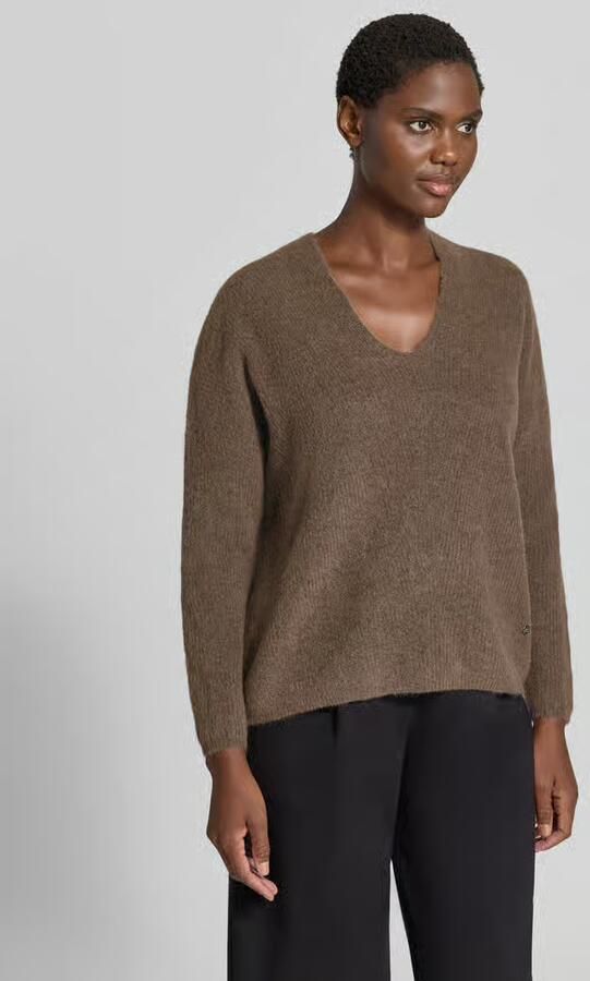 MOS MOSH Gebreide pullover van wolmix met v-hals model 'THORA' - Foto 3