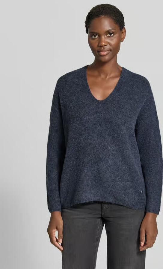 MOS MOSH Gebreide pullover van wolmix met v-hals model 'THORA' - Foto 2