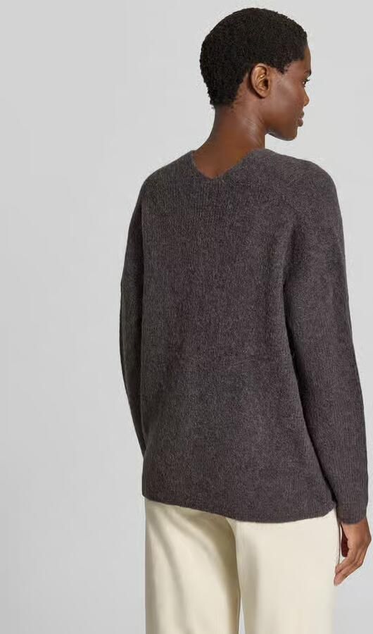 MOS MOSH Gebreide pullover van wolmix met v-hals model 'THORA' - Foto 3
