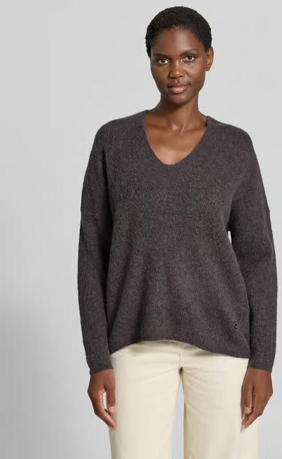 MOS MOSH Gebreide pullover van wolmix met v-hals model 'THORA' - Foto 2