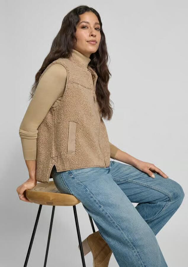 MOS MOSH Gilet van teddybont met schuine zakken model 'Rowe' - Foto 2