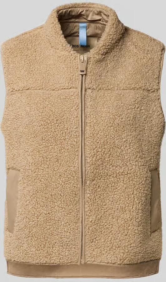 MOS MOSH Gilet van teddybont met schuine zakken model 'Rowe'