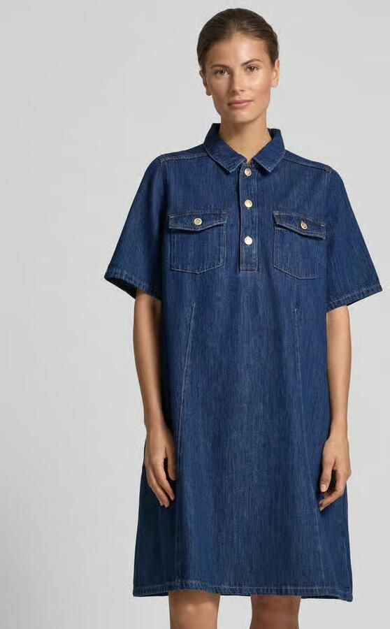 MOS MOSH Knie-lange denimjurk met borstzakken model 'Biba East' - Foto 2