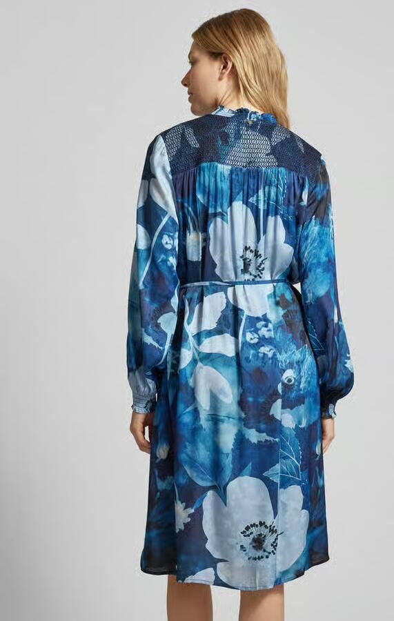 MOS MOSH Knielange jurk met strikceintuur model 'Detta'