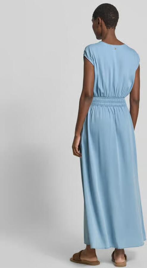 MOS MOSH maxi-jurk met kapmouwen en smokdetails model 'Paola' - Foto 3