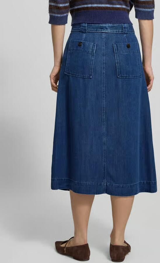 MOS MOSH midi-jeansrok met strikceintuur model 'Koda' - Foto 5