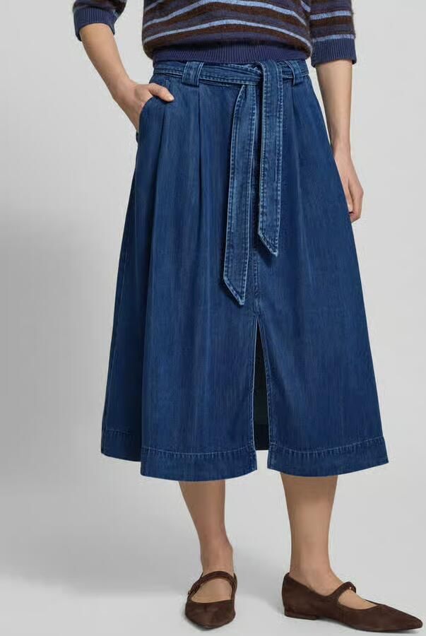 MOS MOSH midi-jeansrok met strikceintuur model 'Koda' - Foto 7