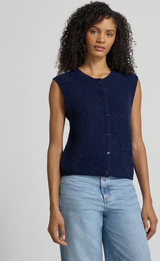 MOS MOSH Regular fit cardigan van elastische alpacamix met knoopsluiting - Foto 3