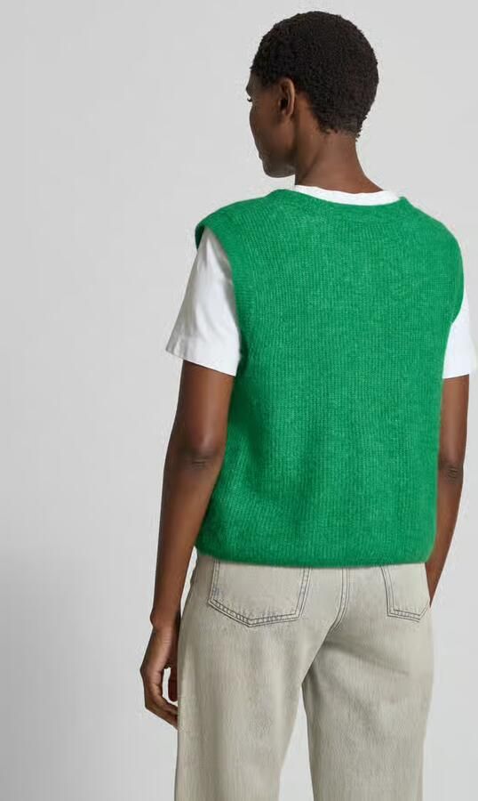 MOS MOSH Mouwloos vest van wolmix met ronde hals