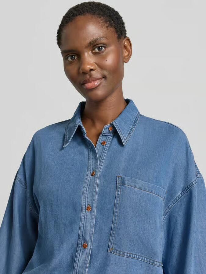 MOS MOSH Overhemdblouse met viscose model 'Tessa'