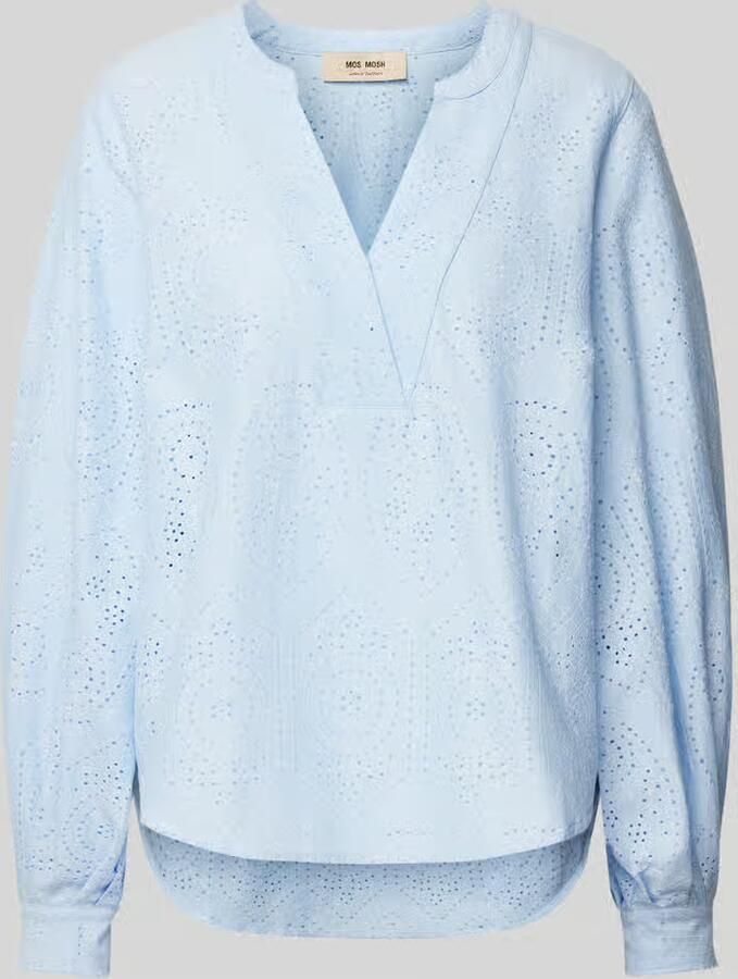 MOS MOSH Regular fit blouse met broderie anglaise model 'YEN SINA'