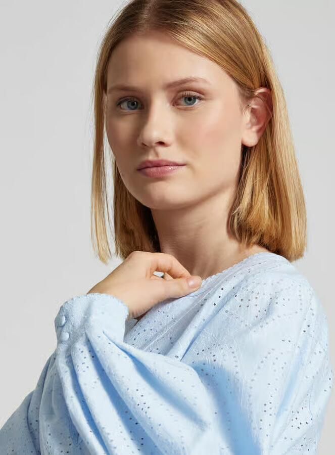 MOS MOSH Regular fit blouse met broderie anglaise model 'YEN SINA' - Foto 2