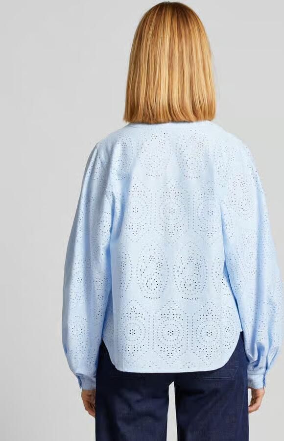 MOS MOSH Regular fit blouse met broderie anglaise model 'YEN SINA' - Foto 3