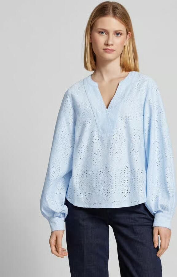 MOS MOSH Regular fit blouse met broderie anglaise model 'YEN SINA' - Foto 4