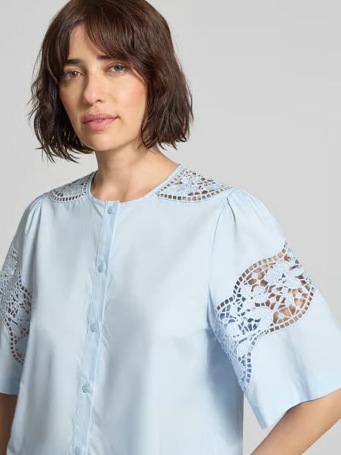 MOS MOSH regular fit blouse met kant model 'Rooma Cotoni'