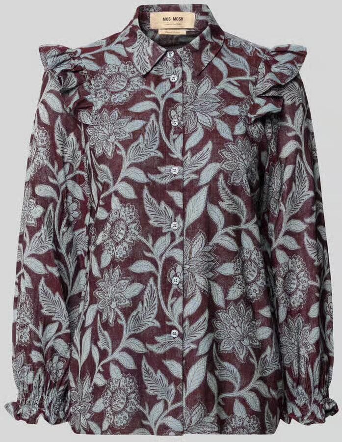 MOS MOSH regular fit blouse van viscose-katoenmix model 'Debby'