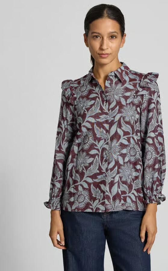MOS MOSH regular fit blouse van viscose-katoenmix model 'Debby' - Foto 3