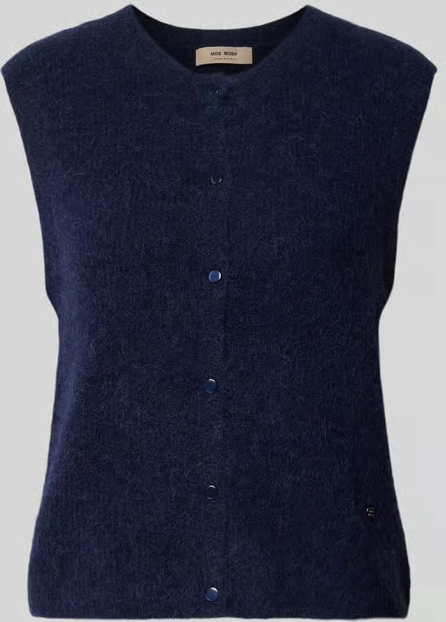 MOS MOSH Regular fit cardigan van elastische alpacamix met knoopsluiting