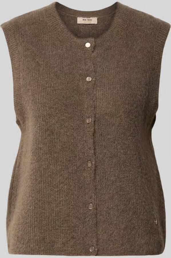 MOS MOSH Regular fit cardigan van elastische alpacamix met knoopsluiting