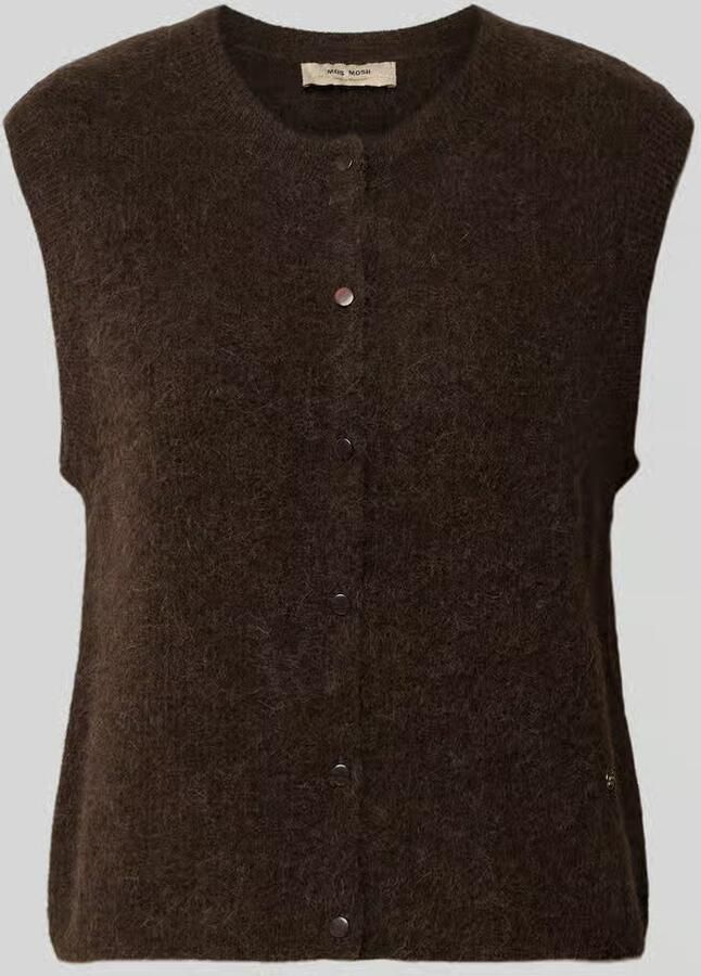 MOS MOSH Regular fit cardigan van elastische alpacamix met knoopsluiting
