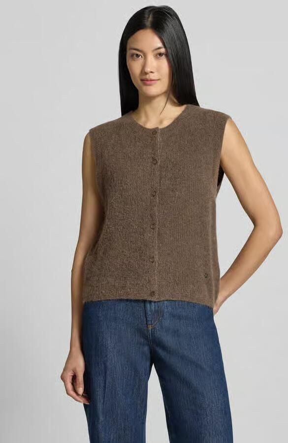 MOS MOSH Regular fit cardigan van elastische alpacamix met knoopsluiting - Foto 2