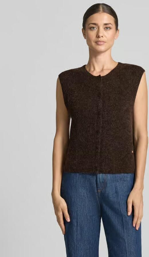 MOS MOSH Regular fit cardigan van elastische alpacamix met knoopsluiting - Foto 3