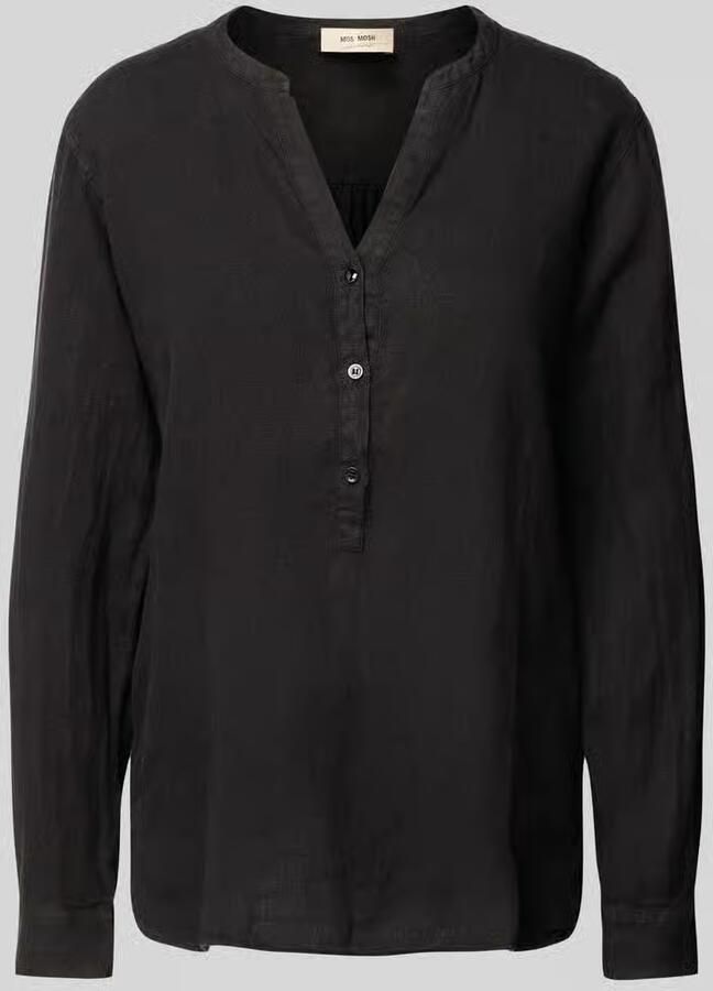 MOS MOSH Regular fit linnen blouse met tuniekkraag model 'Danna' - Foto 2