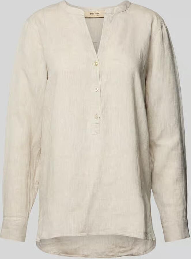 MOS MOSH Regular fit linnen blouse met tuniekkraag model 'Danna' - Foto 2