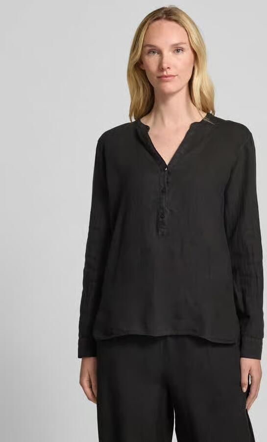 MOS MOSH Regular fit linnen blouse met tuniekkraag model 'Danna' - Foto 3