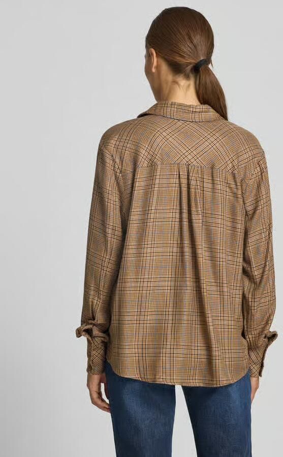 MOS MOSH Regular fit overhemdblouse van mix van viscose en wol model 'Sanni' - Foto 2