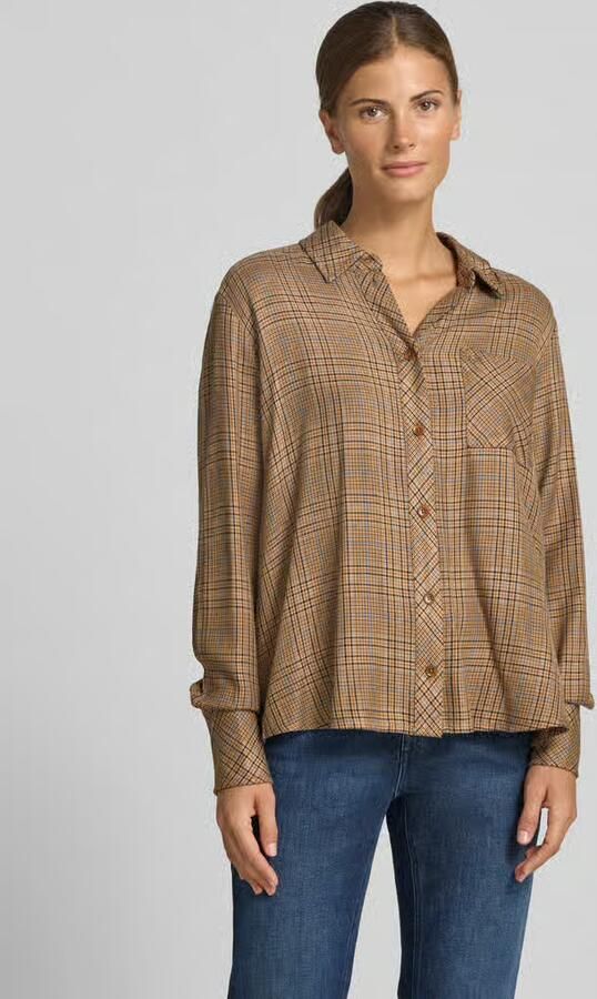 MOS MOSH Regular fit overhemdblouse van mix van viscose en wol model 'Sanni' - Foto 3