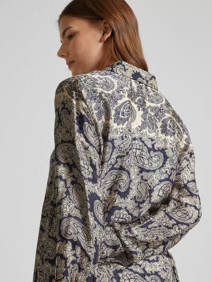 MOS MOSH Regular fit overhemdblouse van viscose met kentkraag model 'Eike'