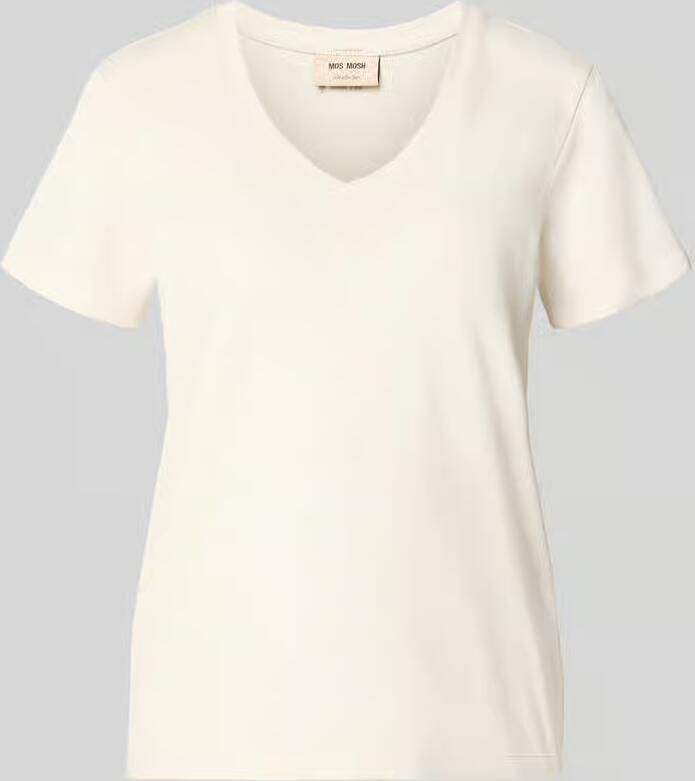 MOS MOSH Regular fit t-shirt met v-hals model 'Dala'