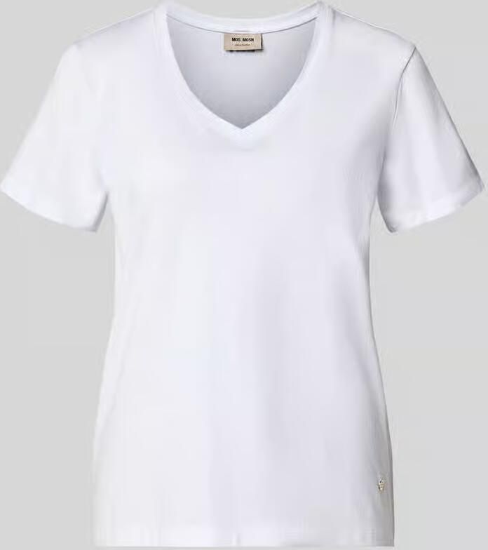 MOS MOSH Regular fit t-shirt met v-hals model 'Dala'