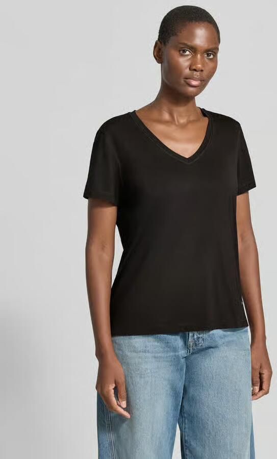 MOS MOSH Regular fit t-shirt met v-hals model 'Dala' - Foto 3