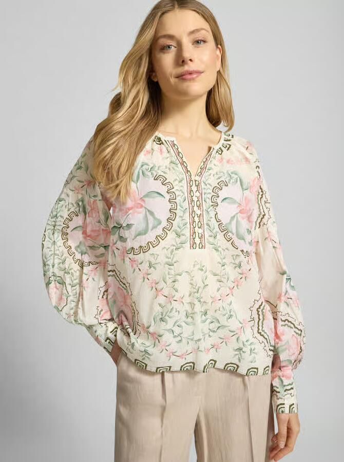 MOS MOSH relaxed fit blouse met tuniekhals model 'Wylde'